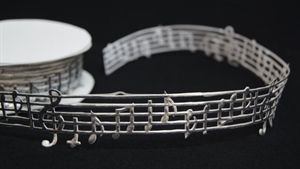 Band 10y/ 40mm, Noten klebend, silber Band 10y/ 40mm, Noten klebend, silber