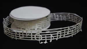 Band 10y/ 40mm, Noten klebend, ecru 30 Band 10y/ 40mm, Noten klebend, ecru 30