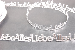 Band 10y/ 16mm, Alles Liebe klebend 120x, silber