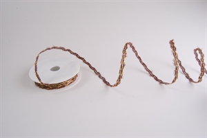 Band, 15m/ 10mm Wellen, braun/gold Band, 15m/ 10mm Wellen, braun/gold