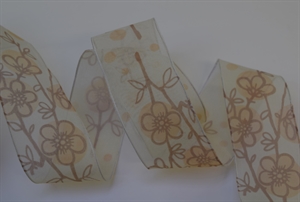 Band 20m/ 40mm, Blume, braun Band 20m/ 40mm, Blume, braun