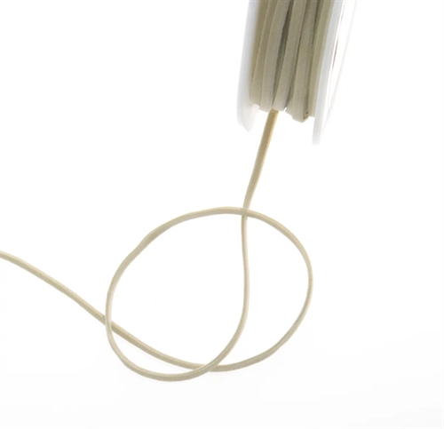 Band 25m/ 3mm, Lederkordel, creme Band 25m/ 3mm, Lederkordel, creme