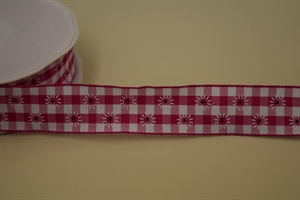 Band 20m/ 25mm, Karo Dasiy Check, pink Band 20m/ 25mm, Karo Dasiy Check, pink
