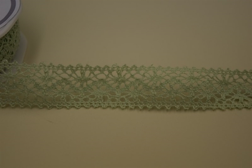 Band 10m/ 22mm, Häkel-Spitzenborte, lindengrün Band 10m/ 22mm, Häkel-Spitzenborte, lindengrün