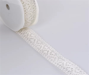 Band 10m/ 22mm, Häkel-Spitzenborte, creme Band 10m/ 22mm, Häkel-Spitzenborte, creme