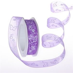Deco, 20m/ 25mm Butterfly Kisses, flieder Deco, 20m/ 25mm Butterfly Kisses, flieder