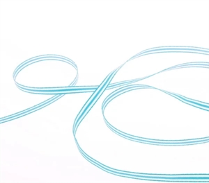 Band 20m/ 5mm, Streifen mit Webkante, hellblau Band 20m/ 5mm, Streifen mit Webkante, hellblau
