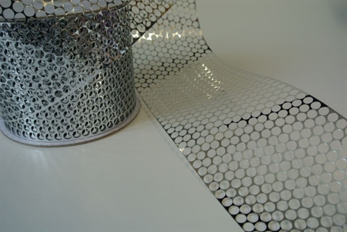 Band 45m/ 80mm, Lochband Chicaco, silber Band 45m/ 80mm, Lochband Chicaco, silber
