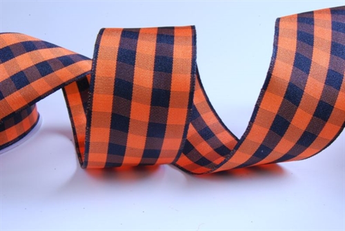 Band 10y/ 40mm, Karo, orange/schwarz Band 10y/ 40mm, Karo, orange/schwarz