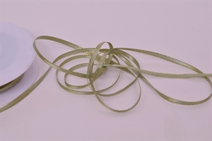 Band 50m/ 3mm, Satin m. Goldkante, hgrün Band 50m/ 3mm, Satin m. Goldkante, hgrün