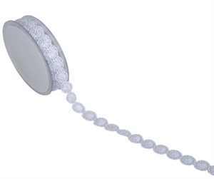 Band 6.8m/ 15mm, Round metallic, silber Häkelspitze Band 6.8m/ 15mm, Round metallic, silber Häkelspitze