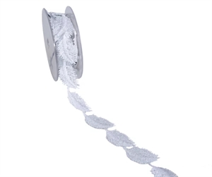 Band 4.6m/ 25mm, Leaf metallic, silber Band 4.6m/ 25mm, Leaf metallic, silber