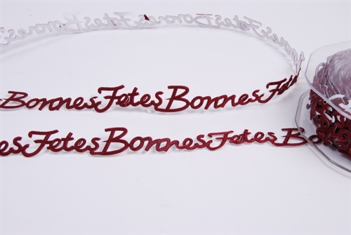 Band 10m/ 14mm, BonnesFetes klebend, bordeaux Band 10m/ 14mm, BonnesFetes klebend, bordeaux