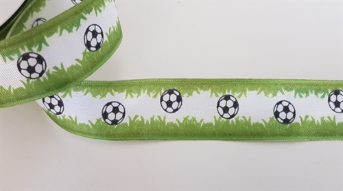 Band 20m/ 25mm, Fussball, grün/weiss Band 20m/ 25mm, Fussball, grün/weiss