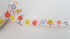 Band 25m/ 25mm, Herz, bunt Band 25m/ 25mm, Herz, bunt