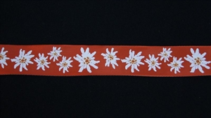 Band 20m/ 25mm, Edelweiss, rot