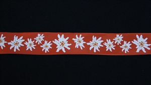 Band 20m/ 25mm, Edelweiss, rot Band 20m/ 25mm, Edelweiss, rot