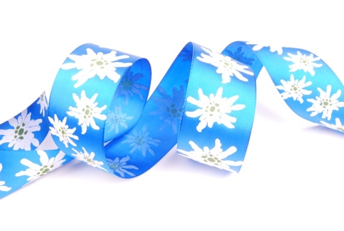 Band 20m/ 40mm, Edelweiss, blau Band 20m/ 40mm, Edelweiss, blau
