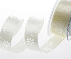 Band 20m/ 25mm, Open Flower, creme Band 20m/ 25mm, Open Flower, creme