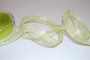 Band 25m/ 15mm, Organza/ Häkelkanten, grün Band 25m/ 15mm, Organza/ Häkelkanten, grün