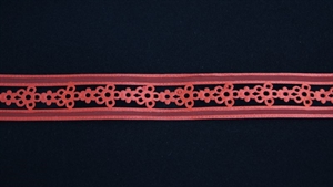 Band 20m/ 25mm, Blume gestanzt, rot Band 20m/ 25mm, Blume gestanzt, rot