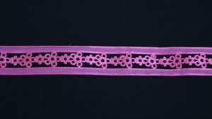 Band 20m/ 25mm, Blume gestanzt, fuchsia Band 20m/ 25mm, Blume gestanzt, fuchsia