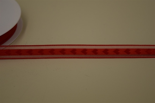 Band 25m/ 12mm, Herz in Organza, rot