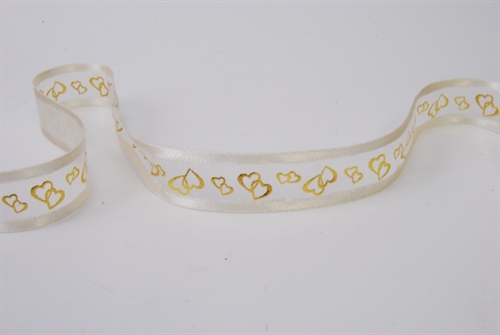 Band 25m/ 15mm, Herz Duo, creme Band 25m/ 15mm, Herz Duo, creme