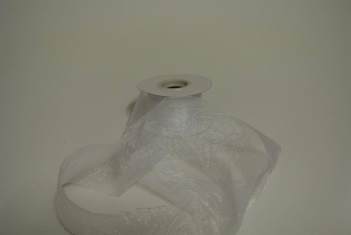 Band 20m/ 50mm, Crash-Organza, weiss Band 20m/ 50mm, Crash-Organza, weiss