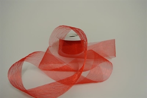 Band 20m/ 50mm, Crash-Organza, rot Band 20m/ 50mm, Crash-Organza, rot