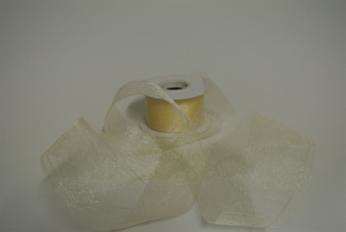 Band 20m/ 50mm, Crash-Organza, creme Band 20m/ 50mm, Crash-Organza, creme