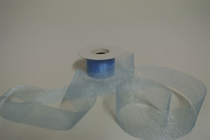 Band 20m/ 50mm, Crash-Organza, blau Band 20m/ 50mm, Crash-Organza, blau