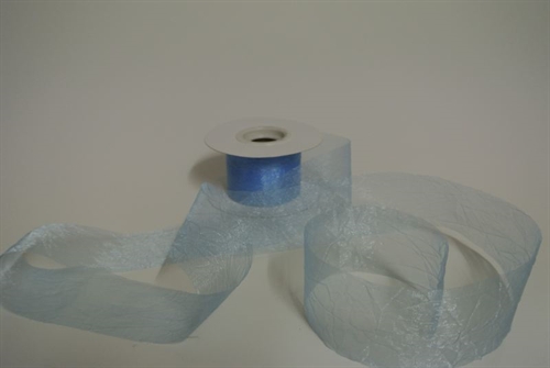 Band 20m/ 50mm, Crash-Organza, blau Band 20m/ 50mm, Crash-Organza, blau
