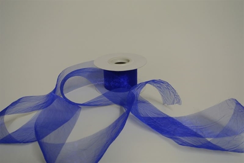 Band 20m/ 50mm, Crash-Organza, royalblau Band 20m/ 50mm, Crash-Organza, royalblau