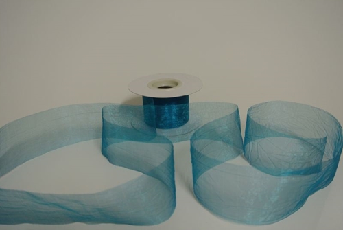 Band 20m/ 50mm, Crash-Organza, türkis Band 20m/ 50mm, Crash-Organza, türkis