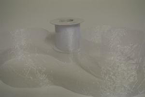 Band 20m/ 80mm, Crash-Organza, weiss Band 20m/ 80mm, Crash-Organza, weiss