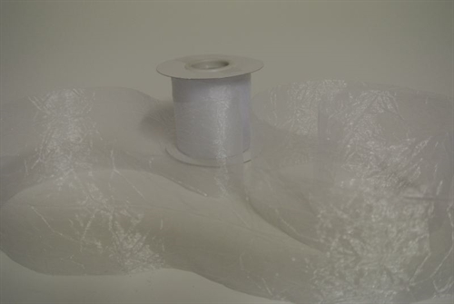 Band 20m/ 80mm, Crash-Organza, weiss Band 20m/ 80mm, Crash-Organza, weiss