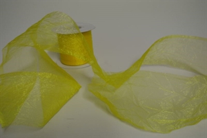 Band 20m/ 80mm, Crash-Organza, gelb Band 20m/ 80mm, Crash-Organza, gelb