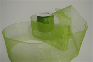 Band 20m/ 80mm, Crash-Organza, hgrün Band 20m/ 80mm, Crash-Organza, hgrün
