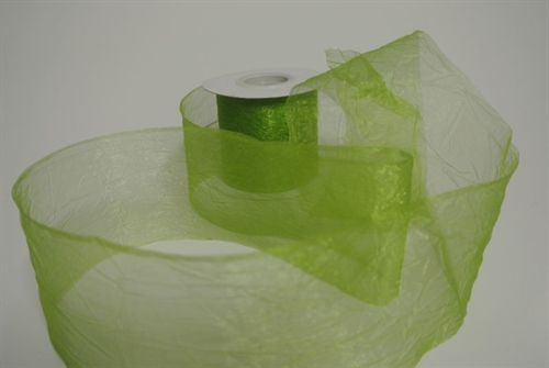 Band 20m/ 80mm, Crash-Organza, hgrün Band 20m/ 80mm, Crash-Organza, hgrün