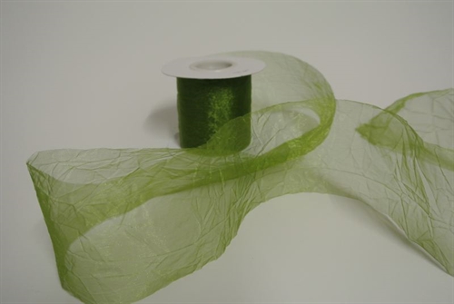 Band 20m/ 80mm, Crash-Organza, olive Band 20m/ 80mm, Crash-Organza, olive