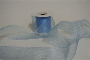 Band 20m/ 80mm, Crash-Organza, hblau Band 20m/ 80mm, Crash-Organza, hblau