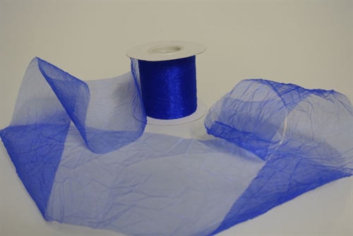 Band 20m/ 80mm, Crash-Organza, royalblau Band 20m/ 80mm, Crash-Organza, royalblau
