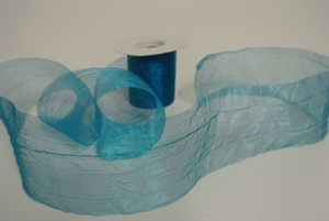 Band 20m/ 80mm, Crash-Organza, türkis Band 20m/ 80mm, Crash-Organza, türkis