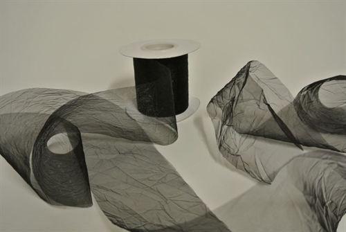 Band 20m/ 80mm, Crash-Organza, schwarz Band 20m/ 80mm, Crash-Organza, schwarz