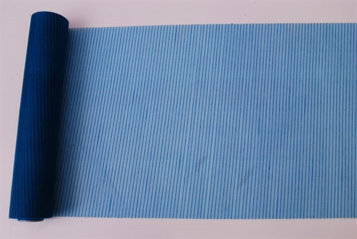 Tischläufer 15m/ 280mm, Streifen-Organza, blau Tischläufer 15m/ 280mm, Streifen-Organza, blau