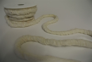 Band 5m/ 20mm, Wollkordel, weiss Band 5m/ 20mm, Wollkordel, weiss