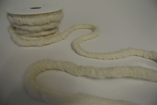 Band 5m/ 20mm, Wollkordel, weiss Band 5m/ 20mm, Wollkordel, weiss