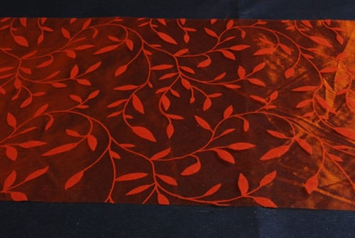 Tischläufer 15m/ 280mm, Flock Print- Leafs, orange Tischläufer 15m/ 280mm, Flock Print- Leafs, orange