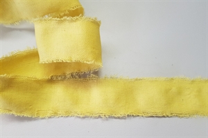 Band 5m/ 40mm, Baumwolle mit Fransen, gelb Band 5m/ 40mm, Baumwolle mit Fransen, gelb